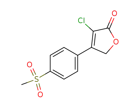 Molecular Structure of 487047-31-4 (2(5H)-Furanone, 3-chloro-4-[4-(methylsulfonyl)phenyl]-)