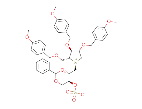 2,3,5-tri-O-p-methoxybenzyl-1,4-dideoxy-1,4-{[(2S,3S)-2,4-benzylidenedioxy-3-(sulfooxy)butyl]-episulfoniumylidene}-D-arabinitol inner salt