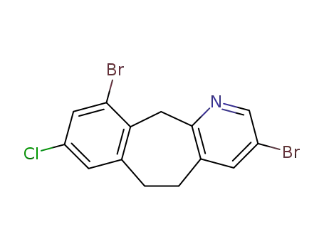 Molecular Structure of 272107-22-9 (8-chloro-3,10-dibromo-5,6-dihydro-11H-benzo[5,6]cycloheptal[1,2-b]pyridin)
