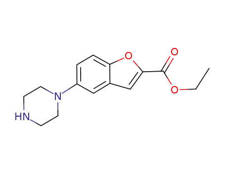 5-(piperazin-1-yl)benzofuran-2-carboxylic acid ethyl ester