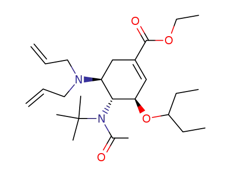 ethyl (3R,4R,5S)-4-N-acetyl(1,1-dimethylethyl)amino-5-N,N-diallylamino-3-(1-ethylpropoxy)-1-cyclohexene-1-carboxylate