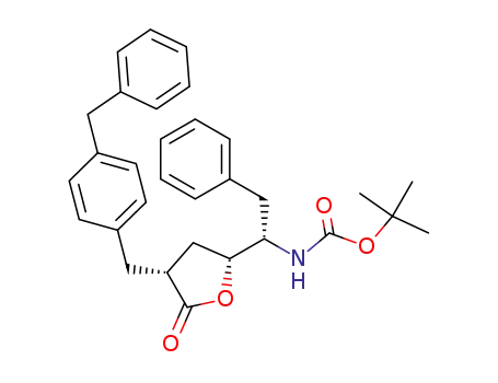 {(S)-1-[(2R,4R)-4-(4-Benzyl-benzyl)-5-oxo-tetrahydro-furan-2-yl]-2-phenyl-ethyl}-carbamic acid tert-butyl ester