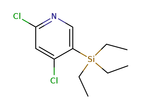 Molecular Structure of 837364-99-5 (Pyridine, 2,4-dichloro-5-(triethylsilyl)-)