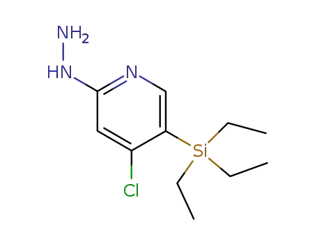 4-chloro-2-hydrazino-5-(triethylsilyl)pyridine