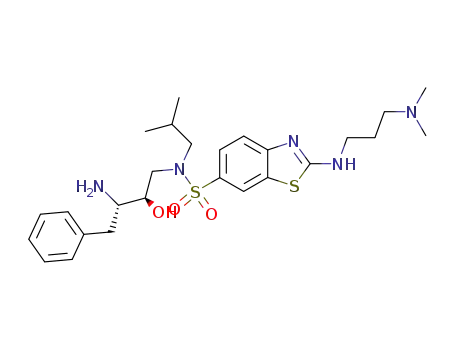 2-(3-Dimethylamino-propylamino)-benzothiazole-6-sulfonic acid ((2R,3S)-3-amino-2-hydroxy-4-phenyl-butyl)-isobutyl-amide