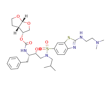 ((1S,2R)-1-Benzyl-3-{[2-(2-dimethylamino-ethylamino)-benzothiazole-6-sulfonyl]-isobutyl-amino}-2-hydroxy-propyl)-carbamic acid (3R,3aS,6aR)-(hexahydro-furo[2,3-b]furan-3-yl) ester