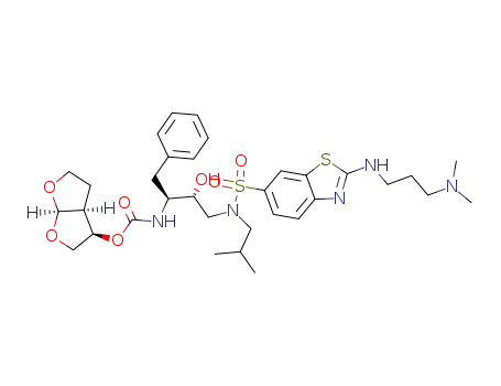 ((1S,2R)-1-Benzyl-3-{[2-(3-dimethylamino-propylamino)-benzothiazole-6-sulfonyl]-isobutyl-amino}-2-hydroxy-propyl)-carbamic acid (3R,3aS,6aR)-(hexahydro-furo[2,3-b]furan-3-yl) ester