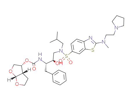 [(1S,2R)-1-Benzyl-2-hydroxy-3-(isobutyl-{2-[methyl-(2-pyrrolidin-1-yl-ethyl)-amino]-benzothiazole-6-sulfonyl}-amino)-propyl]-carbamic acid (3R,3aS,6aR)-(hexahydro-furo[2,3-b]furan-3-yl) ester