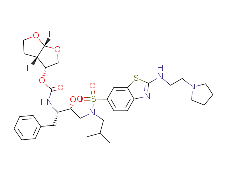 ((1S,2R)-1-Benzyl-2-hydroxy-3-{isobutyl-[2-(2-pyrrolidin-1-yl-ethylamino)-benzothiazole-6-sulfonyl]-amino}-propyl)-carbamic acid (3R,3aS,6aR)-(hexahydro-furo[2,3-b]furan-3-yl) ester