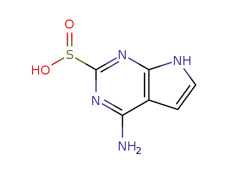 Molecular Structure of 1027082-25-2 (4-Amino-7H-pyrrolo[2,3-d]pyrimidine-2-sulfinic acid)