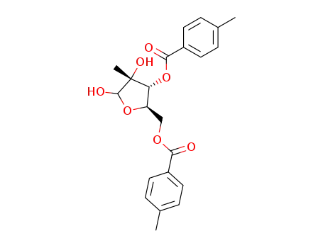 Molecular Structure of 943638-20-8 (2-C-METHYL-3,5-DI-O-(4-METHYLBENZOYL)-D-RIBOFURANOSE)