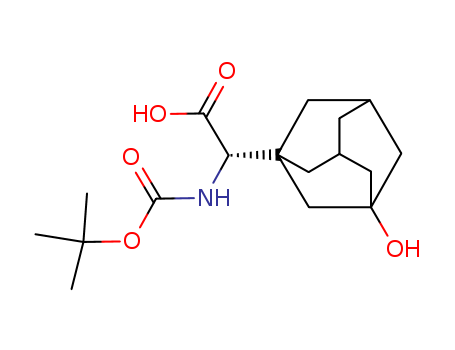 361442-00-4,Boc-3-Hydroxy-1-adamantyl-D-glycine,(alphaS)-alpha-[[(1,1-Dimethylethoxy)carbonyl]amino]-3-hydroxytricyclo[3.3.1.13,7]decane-1-acetic acid;Tricyclo[3.3.1.13,7]decane-1-acetic acid, a-[[(1,1-dimethylethoxy)carbonyl]amino]-3-hydroxy-, (aS)-;