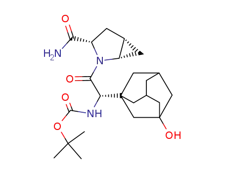 Molecular Structure of 361442-01-5 ([(1S)-2-[(1S,3S,5S)-3-(aMinocarbonyl)-2-azabicyclo[3.1.0]hex-2-yl]-1-(3-hydroxytricyclo[3.3.1.13,7]dec-1-yl)-2-oxoethyl]-1,1-diMethylethyl ester CarbaMic acid)