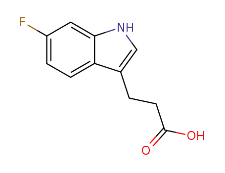Molecular Structure of 141071-78-5 (1H-Indole-3-propanoic acid, 6-fluoro-)