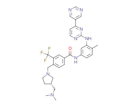 4-[(S)-3-(dimethylaminomethyl)pyrrolidin-1-ylmethyl]-3-trifluoromethyl-N-{4-methyl-3-[4-(5-pyrimidinyl)pyrimidin-2-ylamino]phenyl}benzamide