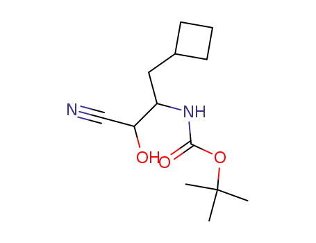 Molecular Structure of 394735-20-7 (TERT-BUTYL 1-CYANO-3-CYCLOBUTYL-1-HYDROXYPROPAN-2-YLCARBAMATE)