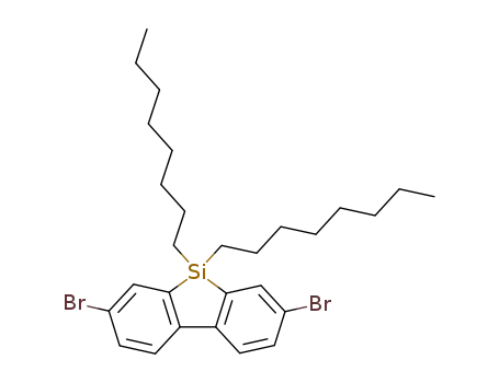 Molecular Structure of 891182-24-4 (2,7-Dibromo-9,9-dioctyl-9H-9-silafluorene)