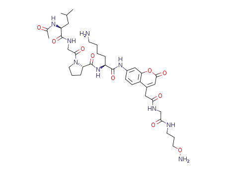 (S)-1-[2-((S)-2-Acetylamino-4-methyl-pentanoylamino)-acetyl]-pyrrolidine-2-carboxylic acid {(S)-5-amino-1-[4-({[(3-aminooxy-propylcarbamoyl)-methyl]-carbamoyl}-methyl)-2-oxo-2H-chromen-7-ylcarbamoyl]-pentyl}-amide
