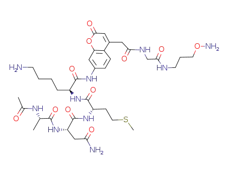 (S)-2-((S)-2-Acetylamino-propionylamino)-N1-((S)-1-{(S)-5-amino-1-[4-({[(3-aminooxy-propylcarbamoyl)-methyl]-carbamoyl}-methyl)-2-oxo-2H-chromen-7-ylcarbamoyl]-pentylcarbamoyl}-3-methylsulfanyl-propyl)-succinamide
