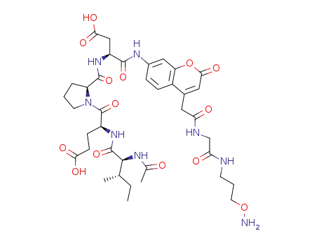 (S)-4-((2S,3S)-2-Acetylamino-3-methyl-pentanoylamino)-5-((S)-2-{(S)-1-[4-({[(3-aminooxy-propylcarbamoyl)-methyl]-carbamoyl}-methyl)-2-oxo-2H-chromen-7-ylcarbamoyl]-2-carboxy-ethylcarbamoyl}-pyrrolidin-1-yl)-5-oxo-pentanoic acid
