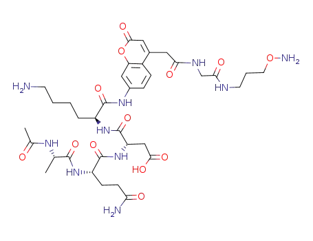 (S)-3-[(S)-2-((S)-2-Acetylamino-propionylamino)-4-carbamoyl-butyrylamino]-N-{(S)-5-amino-1-[4-({[(3-aminooxy-propylcarbamoyl)-methyl]-carbamoyl}-methyl)-2-oxo-2H-chromen-7-ylcarbamoyl]-pentyl}-succinamic acid