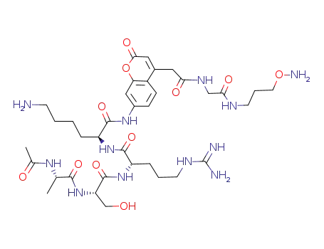 (S)-2-{(S)-2-[(S)-2-((S)-2-Acetylamino-propionylamino)-3-hydroxy-propionylamino]-5-guanidino-pentanoylamino}-6-amino-hexanoic acid [4-({[(3-aminooxy-propylcarbamoyl)-methyl]-carbamoyl}-methyl)-2-oxo-2H-chromen-7-yl]-amide