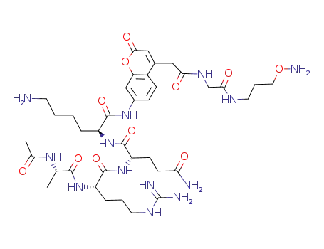 (S)-2-[(S)-2-((S)-2-Acetylamino-propionylamino)-5-guanidino-pentanoylamino]-pentanedioic acid 5-amide 1-({(S)-5-amino-1-[4-({[(3-aminooxy-propylcarbamoyl)-methyl]-carbamoyl}-methyl)-2-oxo-2H-chromen-7-ylcarbamoyl]-pentyl}-amide)