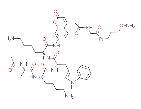 (S)-2-[(S)-2-[(S)-2-((S)-2-Acetylamino-propionylamino)-6-amino-hexanoylamino]-3-(1H-indol-3-yl)-propionylamino]-6-amino-hexanoic acid [4-({[(3-aminooxy-propylcarbamoyl)-methyl]-carbamoyl}-methyl)-2-oxo-2H-chromen-7-yl]-amide