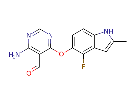 4-amino-6-(4-fluoro-2-methyl-1H-indol-5-yloxy)-pyrimidine-5-carbaldehyde