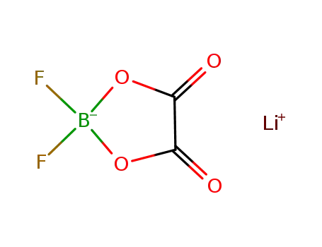 Molecular Structure of 409071-16-5 (Borate(1-), [ethanedioato(2-)-kO1,kO2]difluoro-, lithium, (T-4)-)