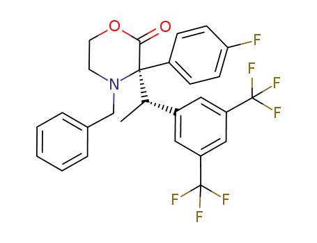 (3R*)-4-benzyl-3-[(1S*)-1-[3,5-bis(trifluoromethyl)phenyl]ethyl]-3-(4-fluorophenyl)morpholin-2-one