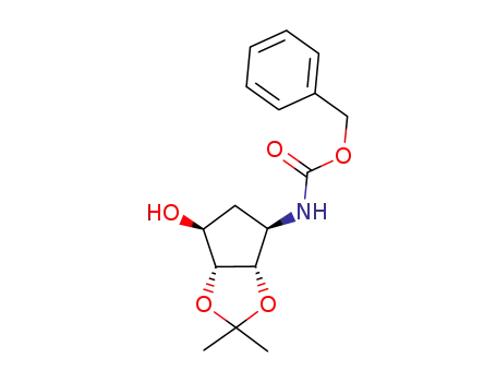 Molecular Structure of 274693-53-7 (Carbamicacid,N-[(3aS,4R,6S,6aR)-tetrahydro-6-hydroxy-2,2-dimethyl-4H-cyclopenta-1,3-dioxol-4-yl]-,phenylmethyl ester)