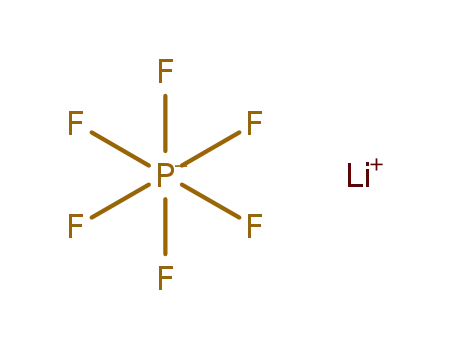 Molecular Structure of 21324-40-3 (Phosphate(1-),hexafluoro-, lithium (1:1))