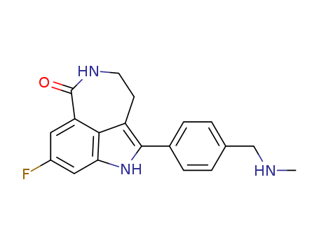 283173-50-2,8-FLUOR-2-{4-[(METHYLAMINO)METHYL]FENYL}-1,3,4,5-TETRAHYDRO-6HAZEPINO[5,4,3-CD]INDOOL-6-ON,6H-Azepino[5,4,3-cd]indol-6-one,8-fluoro-1,3,4,5-tetrahydro-2-[4-[(methylamino)methyl]phenyl]- (9CI);8-Fluoro-2-[4-[(methylamino)methyl]phenyl]-1,3,4,5-tetrahydro-6H-azepino[5,4,3-cd]indol-6-one;8-fluoro-2-(4-((methylamino)methyl)phenyl)-4,5-dihydro-1H-azepino[5,4,3-cd]indol-6(3H)-one;