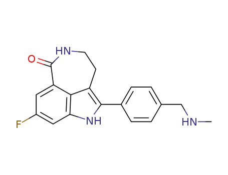Molecular Structure of 283173-50-2 (8-FLUOR-2-{4-[(METHYLAMINO)METHYL]FENYL}-1,3,4,5-TETRAHYDRO-6HAZEPINO[5,4,3-CD]INDOOL-6-ON)