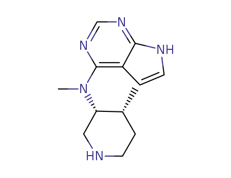 Molecular Structure of 477600-74-1 (N-methyl-N-((3R,4R)-4-methylpiperidin-3-yl)-7H-pyrrolo[2,3-d]pyrimidin-4-amine)