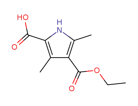 Molecular Structure of 5442-91-1 (4-(Ethoxycarbonyl)-3,5-dimethyl-1H-pyrrole-2-carboxylic acid)