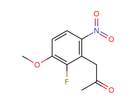 Molecular Structure of 288385-99-9 (2-Propanone, 1-(2-fluoro-3-methoxy-6-nitrophenyl)-)