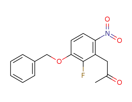 Molecular Structure of 288385-98-8 (1-(3-(Benzyloxy)-2-fluoro-6-nitrophenyl)propan-2-one)