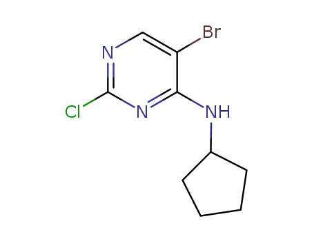Molecular Structure of 733039-20-8 (5-broMo-2-chloro-N-cyclopentylpyriMidin-4-aMine)