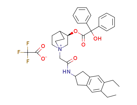 (R)-1-[(5,6-diethylindan-2-ylcarbamoyl)methyl]-3-(2-hydroxy-2,2-diphenylacetoxy)-1-azoniabicyclo[2.2.2]octane trifluoroacetate