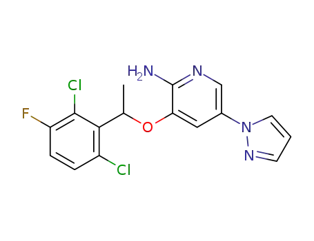 3-(1-(2,6-dichloro-3-fluorophenyl)ethoxy)-5-(1H-pyrazol-1-yl)pyridin-2-amine