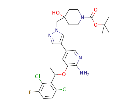 tert-butyl 4-((4-(6-amino-5-(1-(2,6-dichloro-3-fluorophenyl)ethoxy)pyridin-3-yl)-1H-pyrazol-1-yl)methyl)-4-hydroxypiperidine-1-carboxylate