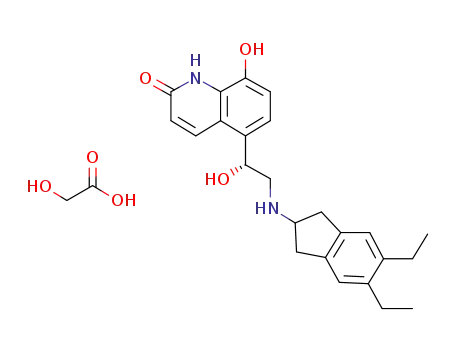 (R)-5-[2-(5,6-diethyl-indan-2-ylamino)-1-hydroxyethyl]-8-hydroxy-1H-quinolin-2-one glycolate