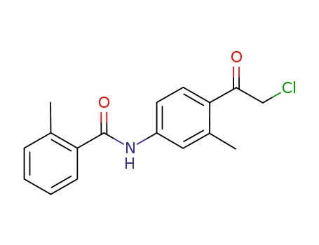 Molecular Structure of 928151-35-3 (Benzamide, N-[4-(2-chloroacetyl)-3-methylphenyl]-2-methyl-)