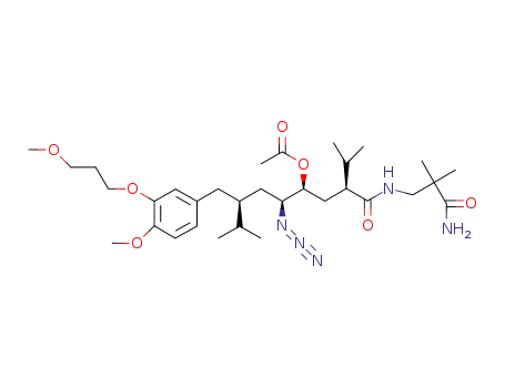 acetic acid (1S,2S,4S)-2-azido-1-[(S)-2-(2-carbamoyl-2-methyl-propylcarbamoyl)-3-methyl-butyl]-4-[4-methoxy-3-(3-methoxy-propoxy)-benzyl]-5-methyl-hexyl ester