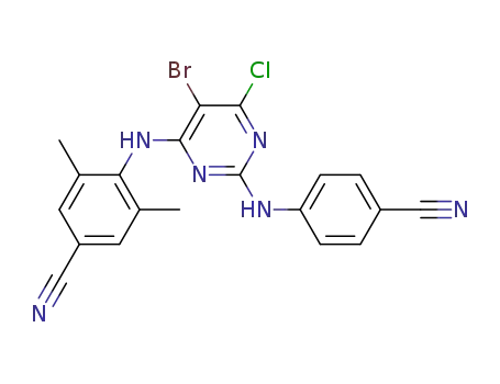 4-[[5-bromo-4-chloro-6-[(4-cyano-2,6-dimethylphenyl)amino]-2-pyrimidinyl]amino]benzonitrile