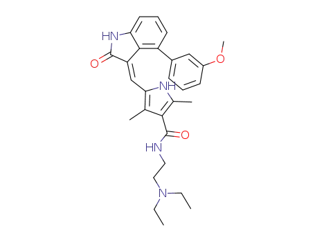 5-[4-(3-Methoxy-phenyl)-2-oxo-1,2-dihydro-indol-3-ylidenemethyl]-2,4-dimethyl-1 H-pyrrole-3-carboxylic acid (2-diethylaminoethyl)-amide