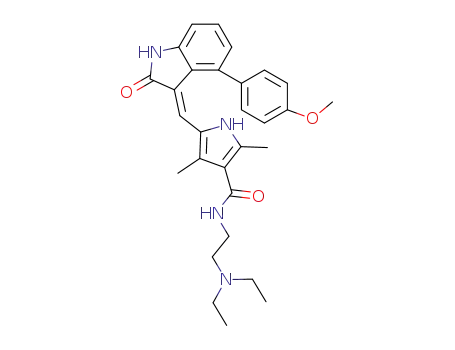 5-[4-(4-methoxy-phenyl)-2-oxo-1,2-dihydro-indol-3-ylidenemethyl]-2,4-dimethyl-1 H-pyrrole-3-carboxylic acid (2-diethylamino-ethyl)-amide
