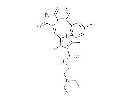 5-[4-(3-bromo-phenyl)-2-oxo-1,2-dihydro-indol-3-ylidenemethyl]-2,4-dimethyl-1 H-pyrrole-3-carboxylic acid (2-diethylamino-ethyl)-amide